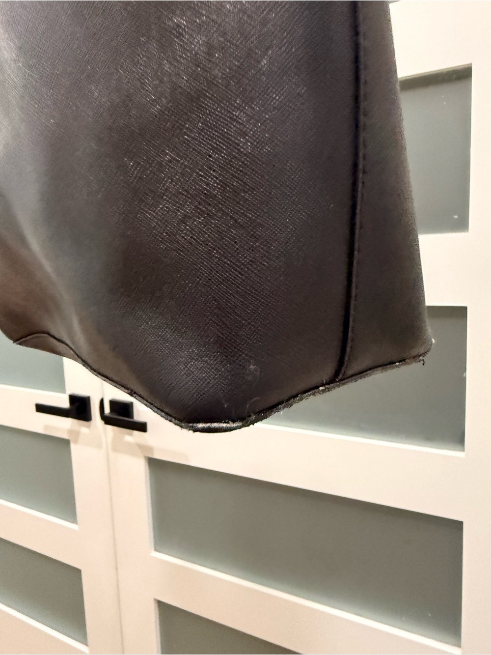 Michael Kors Black Leather Tote with Gold Logo - Picture 5 of 12